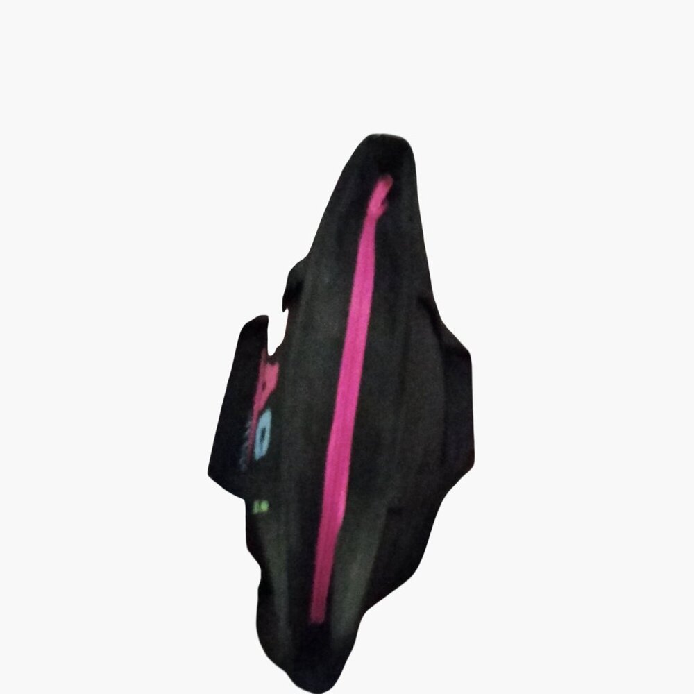 Leenie Peace Embroidered Black Lunch Bag  Pink Zipper Closure - Picture 9 of 11